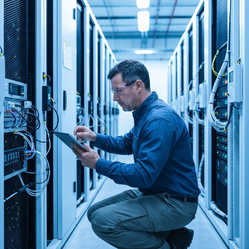 Engineer performing site survey